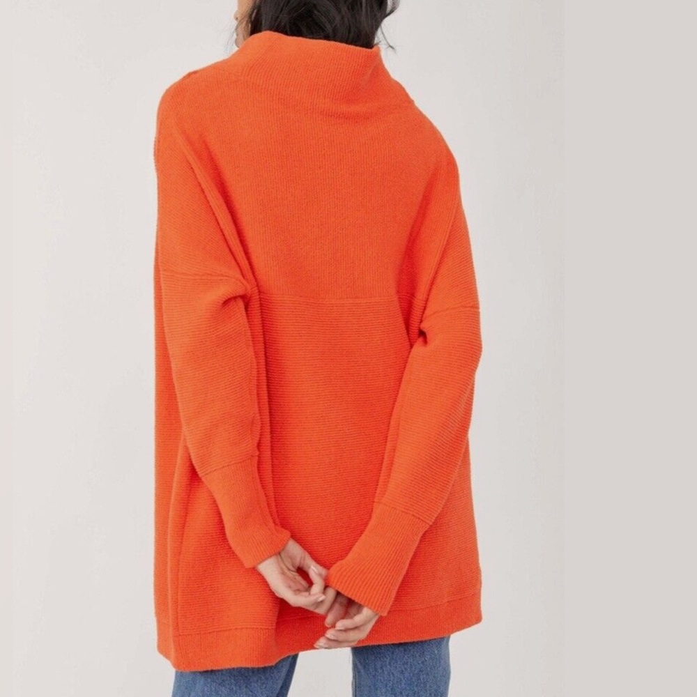 Free People Audacious Long Sleeve Ottoman Slouchy Ribbed Tunic Sweater Sz XS - Picture 3 of 6